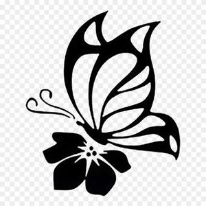 Butterfly on flower wall decal