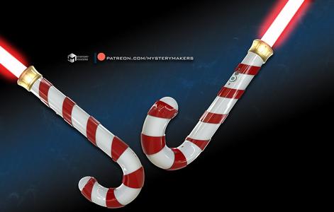 Candy cane functional lightsaber