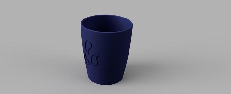 Coffee cup with coffee beans engraving