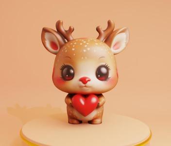 Reindeer with Heart