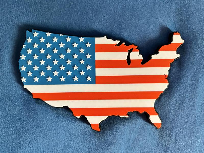 American Flag USA Cutout - 4 Color Print