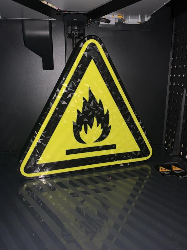 Warnschild Warnung vor feuergefährlichen Stoffen LED Lightbox