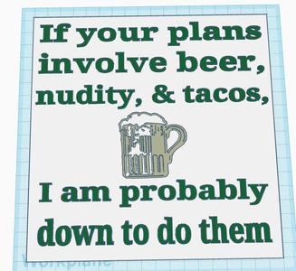 Beer & Plans Sign