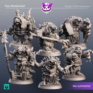 Clan Shattershell | Dragon-Tortle Adventurers