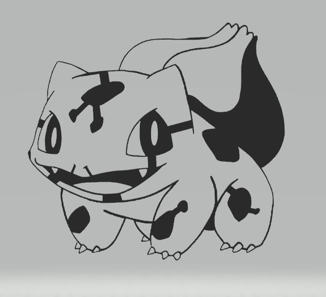 001 Bulbasaur 2D - Pokemon 2D Wall Art