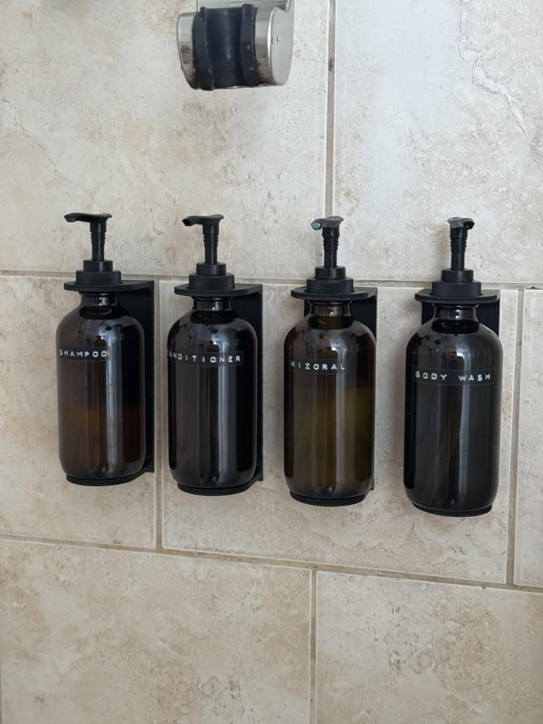 Amber Soap Dispenser Bottle Wall Mount
