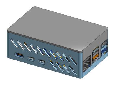 Raspberry Pi 5 + M.2 Hat+ (SSD or AI module) case