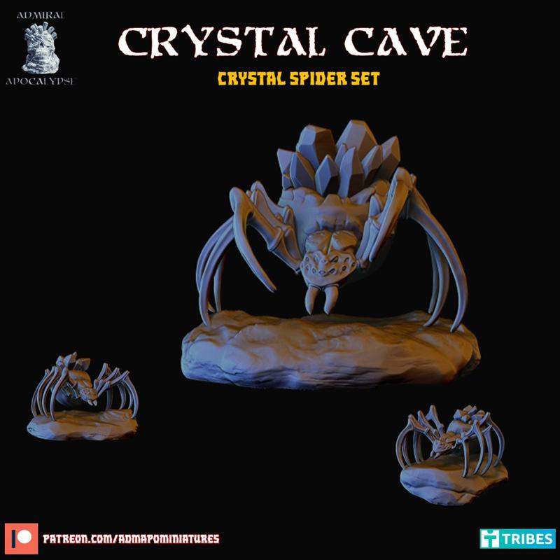 Crystal Spiders (pre-supported)