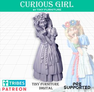 Curious girl in a flower wreath