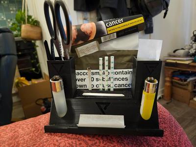 Cigarete Rolling Paper/Skin Dispenser and Tray