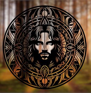 Aragorn Mandala Art – 2D Geometric Wall Art (Stained Glass Style)