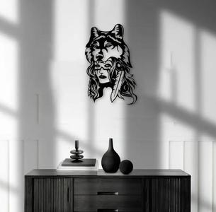 Native American Spirit Wolf Head Wall Art