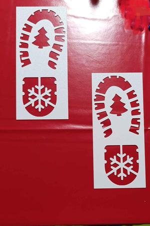 santa stencil foot print