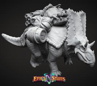 Chasmosaurus Mule Miniature - Pre-Supported