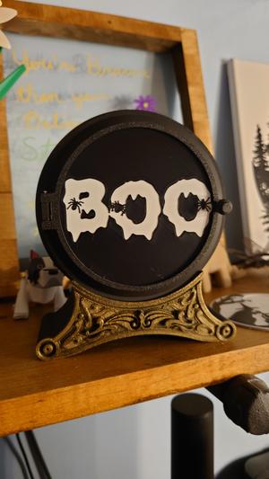 BOO scene for Halloween Tea Light Display by @JamesThePrinter