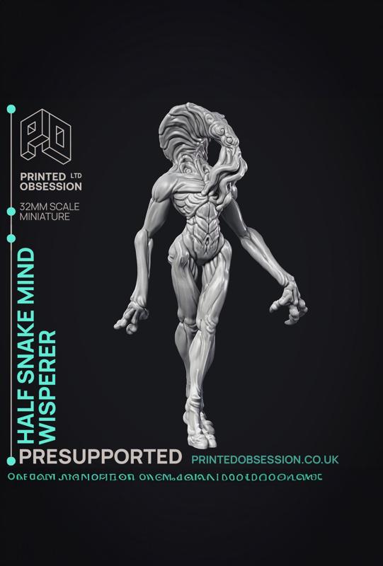 Half Snake Mind Wisperer - Unusual monster - PRESUPPORTED - 32mm scale 