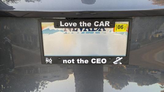 Tesla NO Elon License Plate Frame