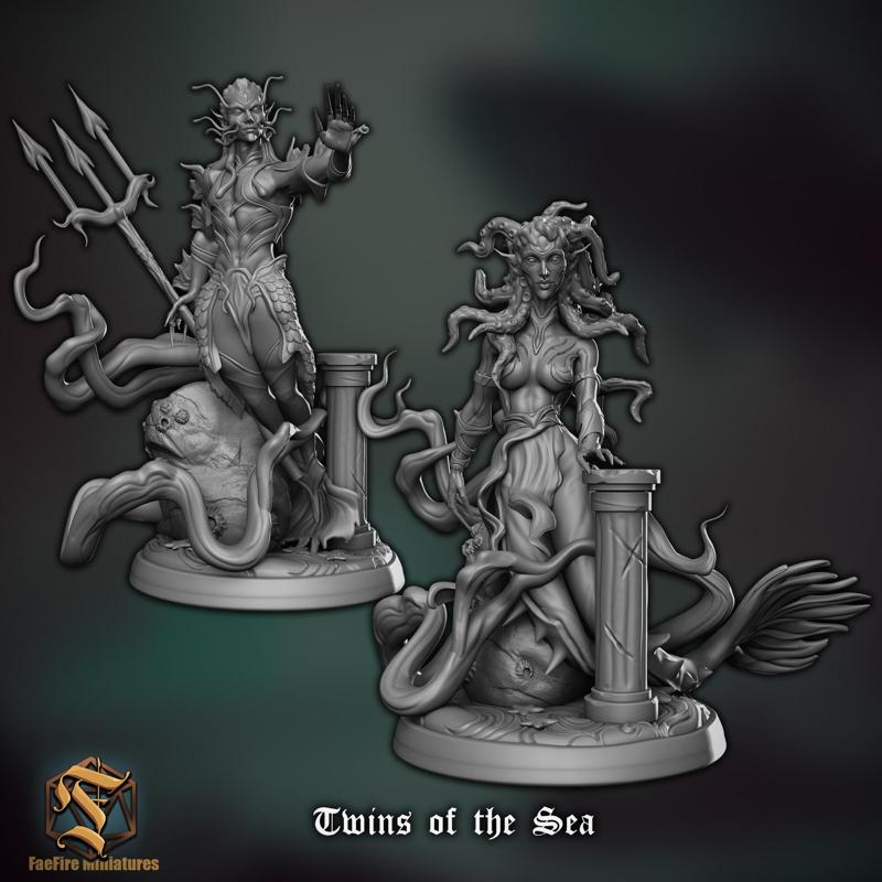 Archfeys - The twins of the Sea Siobhan and Elias - 28mm