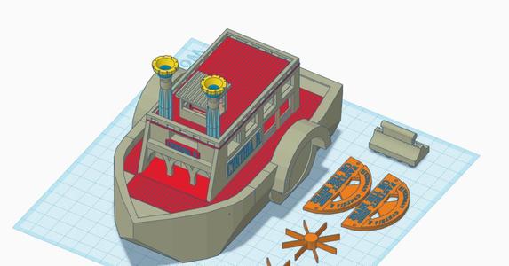 (Underwater Motor mount) Cynthia B. Sidewheeler River Boat