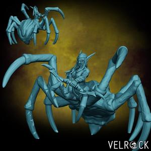 Arachnid Elf with Swords, Polearm, and Longbow