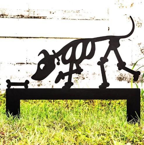 Dog Pet Skeleton Halloween Decor, Halloween Outdoor Garden Signs, Dog Cat Decor Halloween Yard Stakes Halloween Skeleton Pet Decor