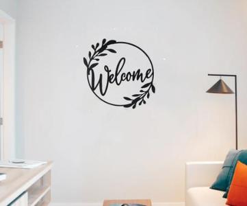 2D wall art decor welcome