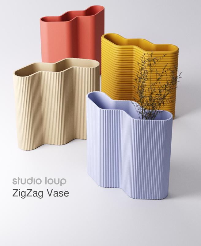 Zigzag Vase (4 Textures included)