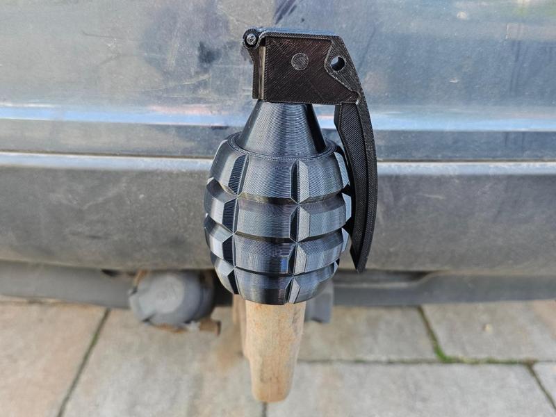 Hand Grenade Trailer hitch Cover commercial 
