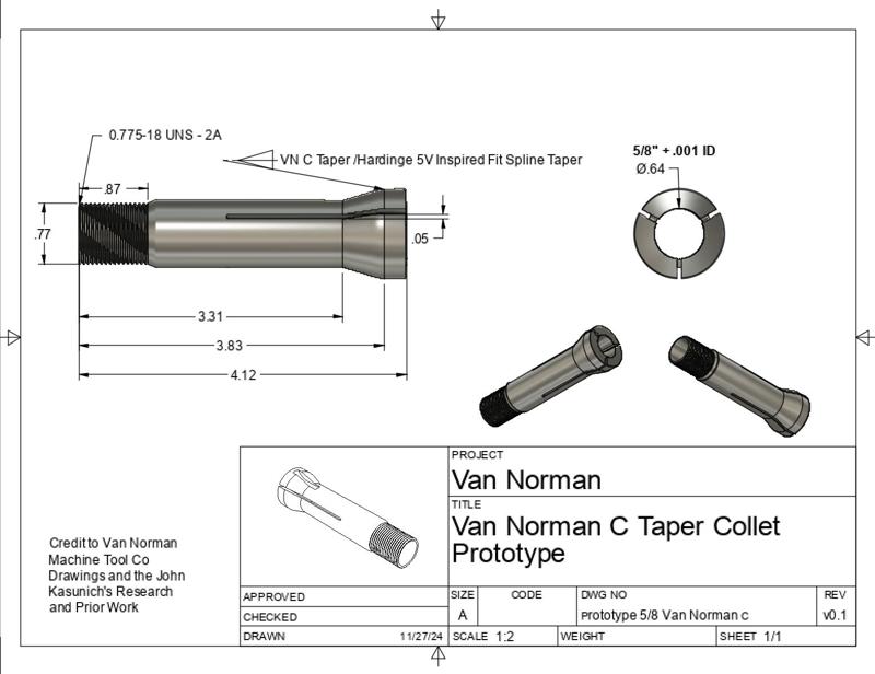Prototype Van Norman C / Hardinge 5V Collet