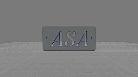 ASA name plate, with screw holes