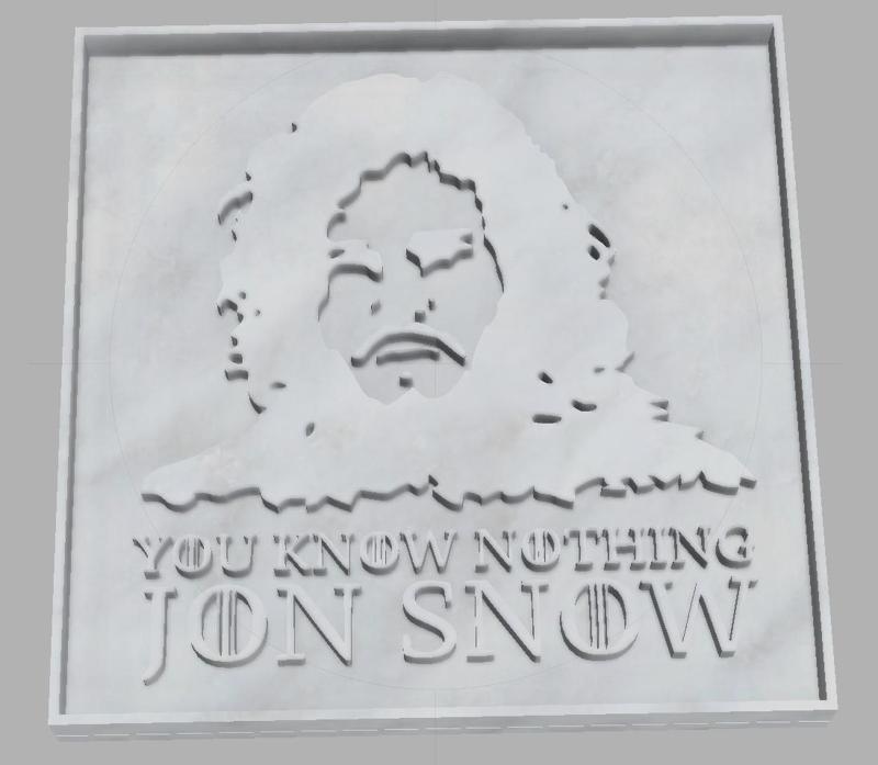 GOT WALL ART YOU KNOW NOTHIN v1.stl