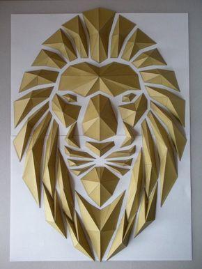 Lion head - geometric mosaic