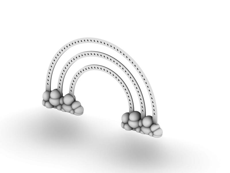 3d Rainbow Cloud Earring Stand