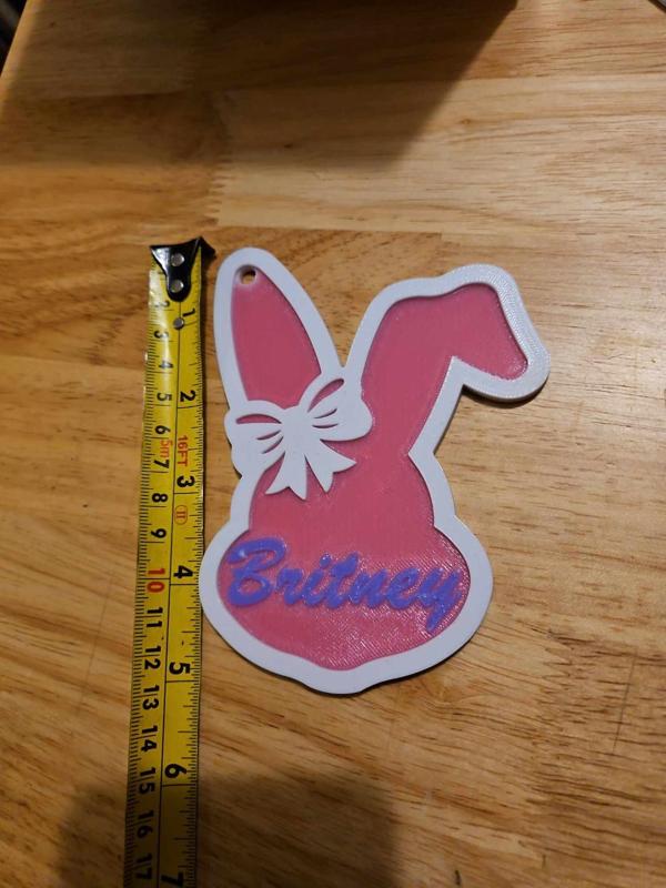 Easter bunny gift tag female