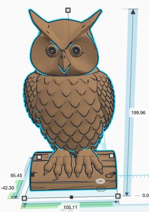 Owl with led eyes  light