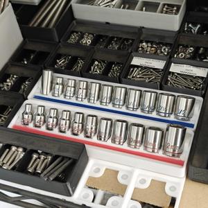 Universal socket holder Gridfinity (11 slots)