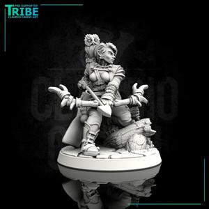 (0072) Female human elf ranger tiefling with bow