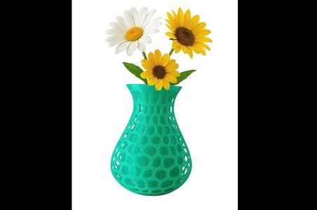 Grid-pattern Vase