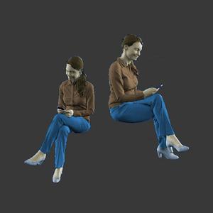 PEOPLE SITTING  D9 FIGURE DIORAMA