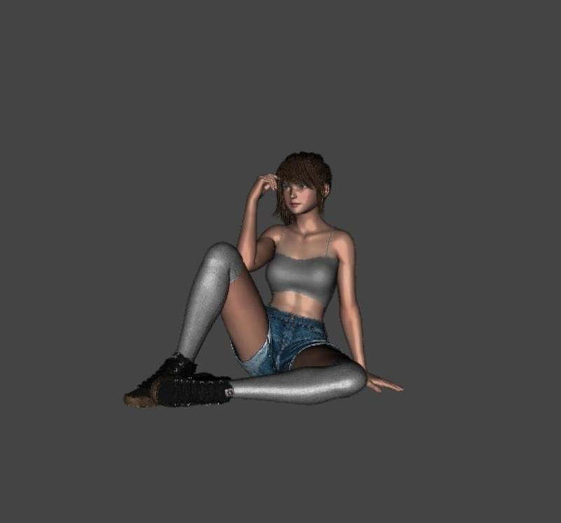 sexy girl sitting on the floor