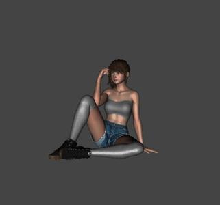 sexy girl sitting on the floor