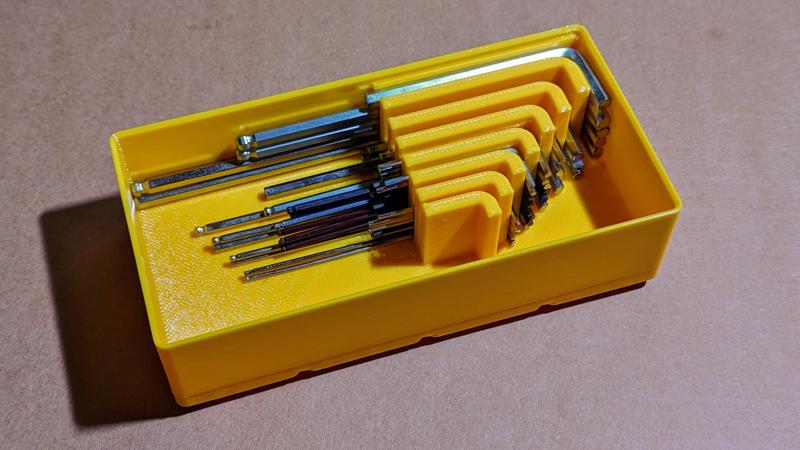 Gridfinity Allen Key Bulk Storage for longer Keys