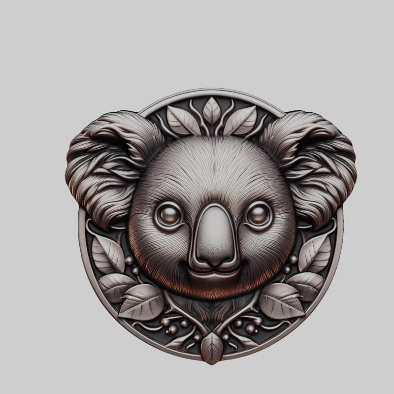 Koala Animal Head Koala Animal Medallion for CNC Router Laser & 3D Printer
