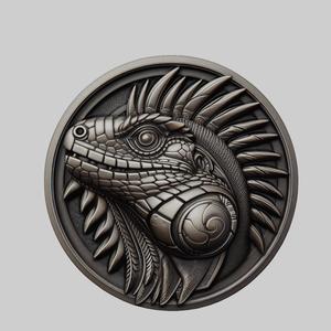 Iguana Animal Head Iguana Animal Medallion for CNC Router Laser & 3D Printer