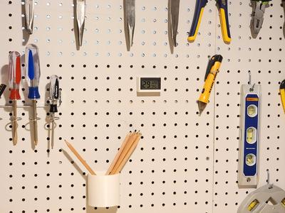 Pegboard humidity sensor holder