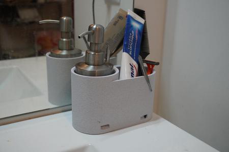 Oval organizer – all purpose or sink soap dispenser & accessory holder with drainage holes
