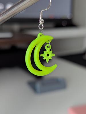 Moon and star earrings