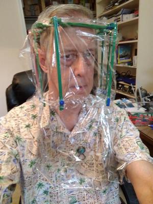 Plastic wrap based face shield