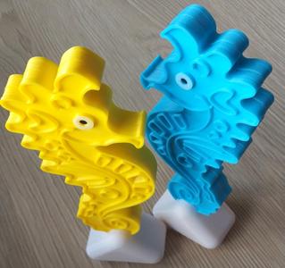 Pool diving seahorse