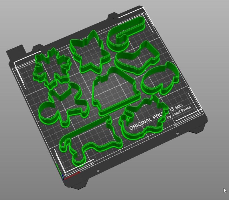 Christmas Cookie Biscuit Gingerbread Cutters (vykrajovátka na sušenky perník Vánoce) Part_01  9Pcs, Gingerbread Man (Reindeer) Panáček Sob, Glove Rukavice, House, Christmas Sock, Lollipop, Santa Claus Mikuláš, Sleigh Saně, Snowflake Vločka, Star Hvězda